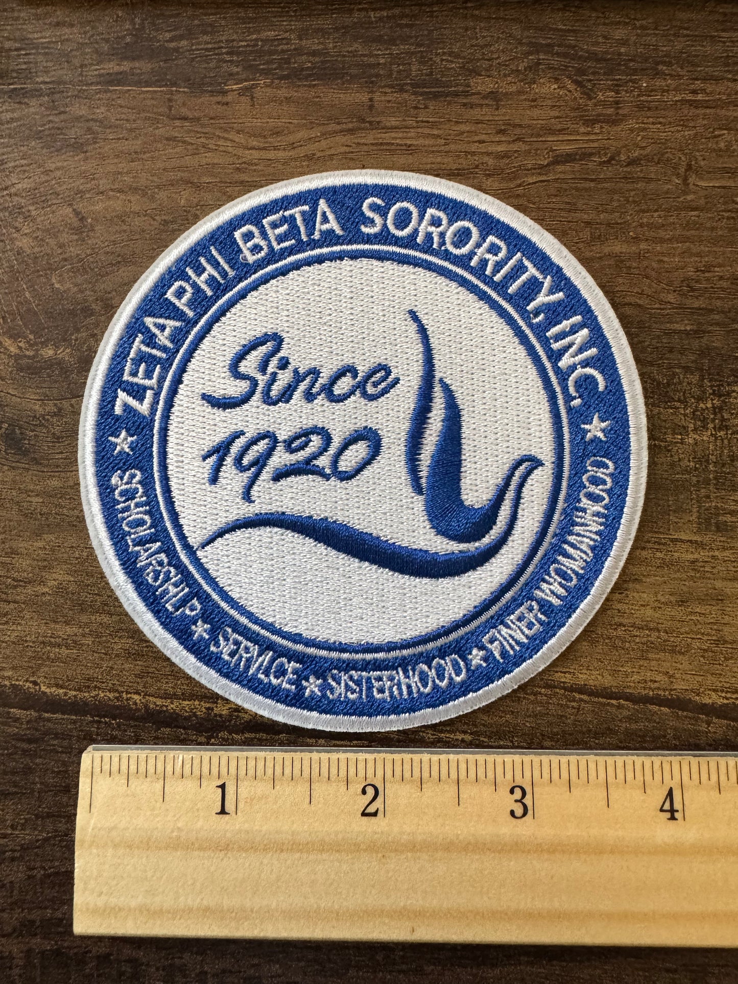 ZETA PHI BETA IRON /SEW ON PATCH circle Zeta Phi Beta Sorority ,Inc