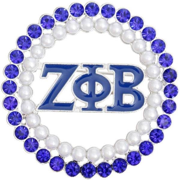 Zeta Phi Beta Sorority Inc Round Brooch