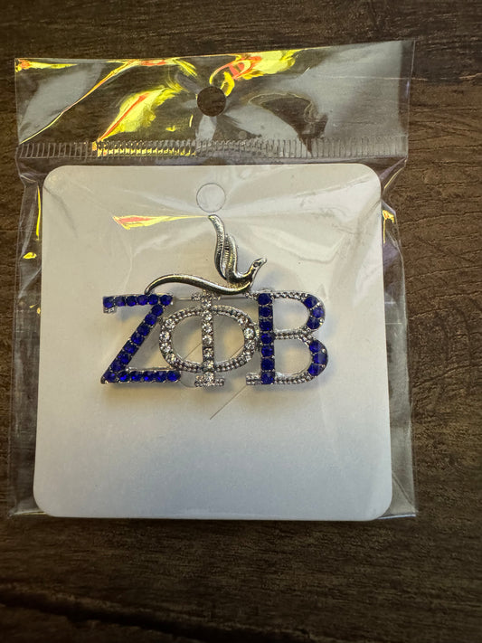 Zeta Phi Beta Sorority Inc Broach with Dove