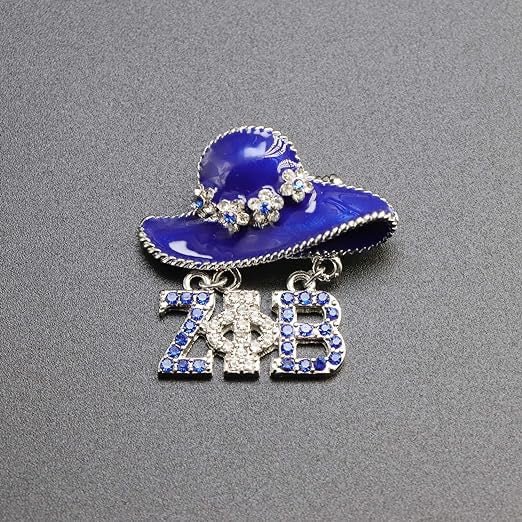 Zeta Phi Beta Hat and Greek Letters Brooch