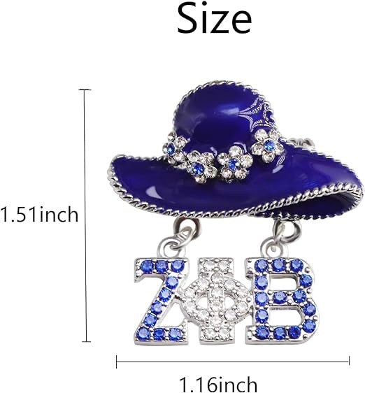 Zeta Phi Beta Hat and Greek Letters Brooch