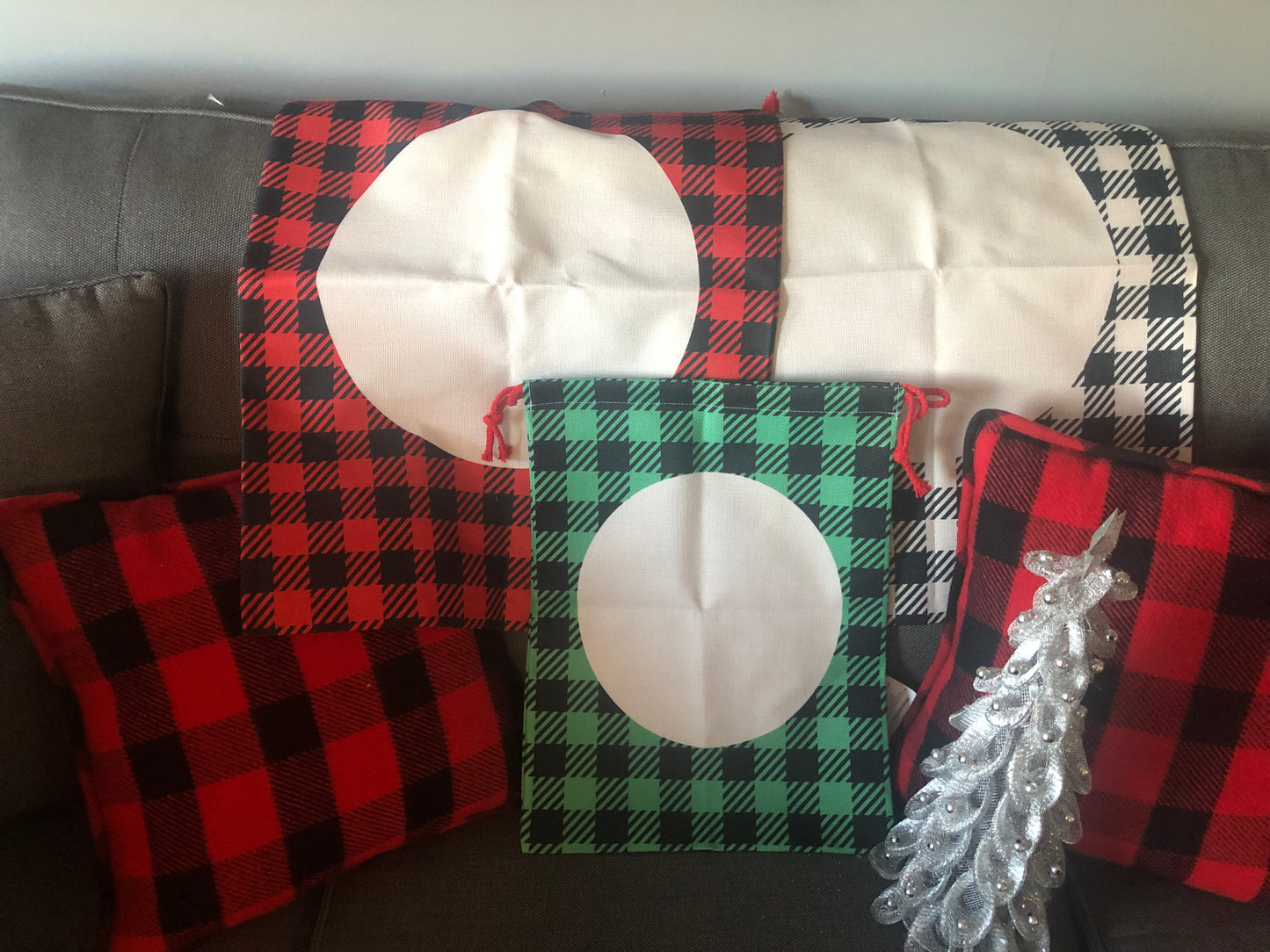 Santa Plaid Sacks